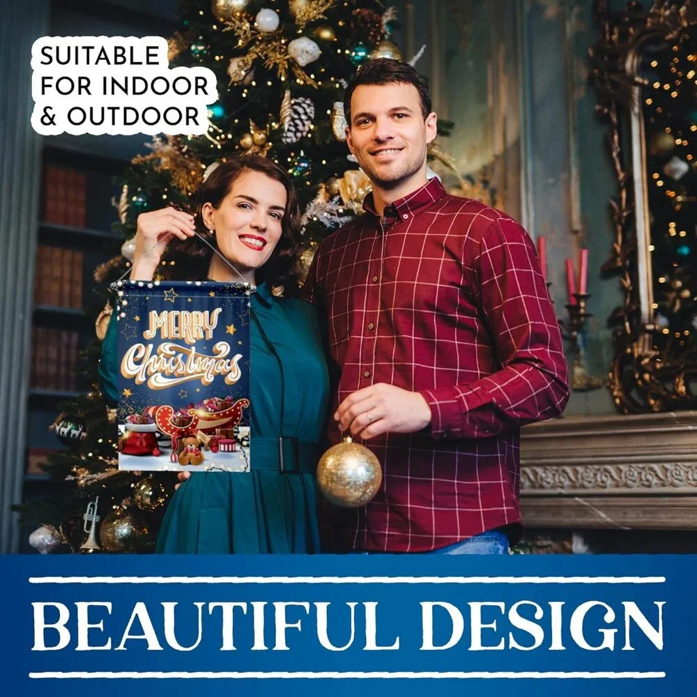 12 Pack Holiday Garden Flag Set with Anti-Wind Clip and Stopper - Picture 7 of 7